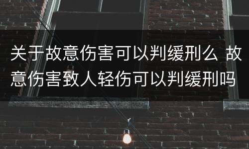 关于故意伤害可以判缓刑么 故意伤害致人轻伤可以判缓刑吗