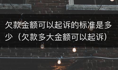 欠款金额可以起诉的标准是多少（欠款多大金额可以起诉）