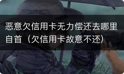 恶意欠信用卡无力偿还去哪里自首（欠信用卡故意不还）