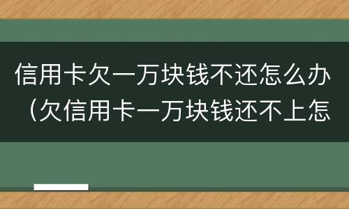 信用卡欠一万块钱不还怎么办（欠信用卡一万块钱还不上怎么办）