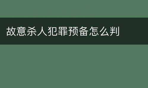 故意杀人犯罪预备怎么判