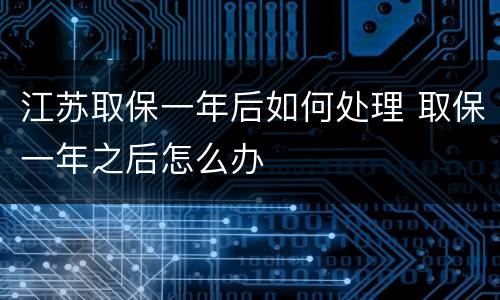 江苏取保一年后如何处理 取保一年之后怎么办