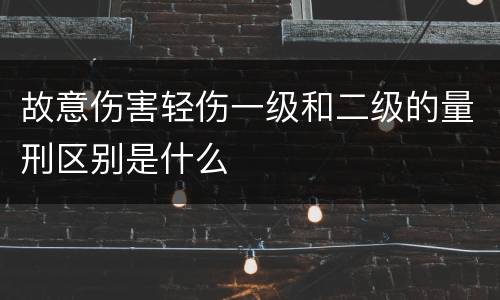 故意伤害轻伤一级和二级的量刑区别是什么