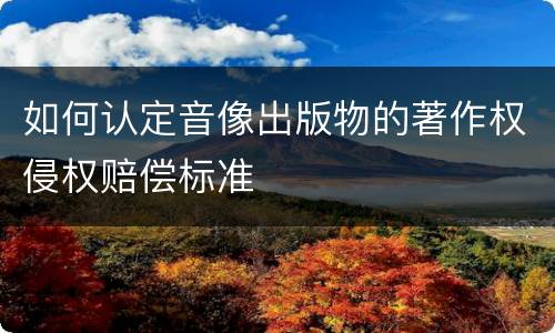 如何认定音像出版物的著作权侵权赔偿标准
