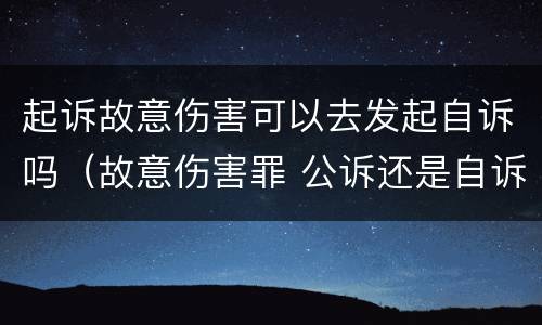 起诉故意伤害可以去发起自诉吗（故意伤害罪 公诉还是自诉）