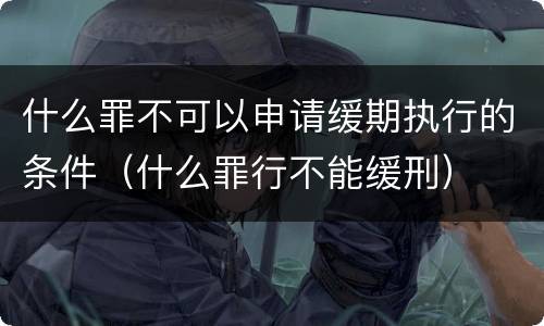 什么罪不可以申请缓期执行的条件（什么罪行不能缓刑）