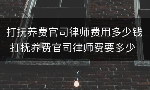 打抚养费官司律师费用多少钱 打抚养费官司律师费要多少