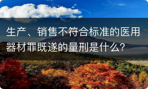 生产、销售不符合标准的医用器材罪既遂的量刑是什么？