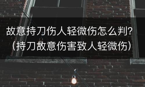 故意持刀伤人轻微伤怎么判？（持刀故意伤害致人轻微伤）