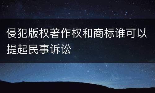 侵犯版权著作权和商标谁可以提起民事诉讼