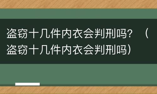 盗窃十几件内衣会判刑吗？（盗窃十几件内衣会判刑吗）