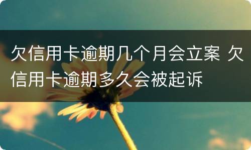 欠信用卡逾期几个月会立案 欠信用卡逾期多久会被起诉