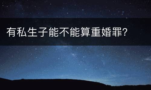 有私生子能不能算重婚罪？