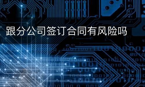 跟分公司签订合同有风险吗