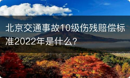 北京交通事故10级伤残赔偿标准2022年是什么？