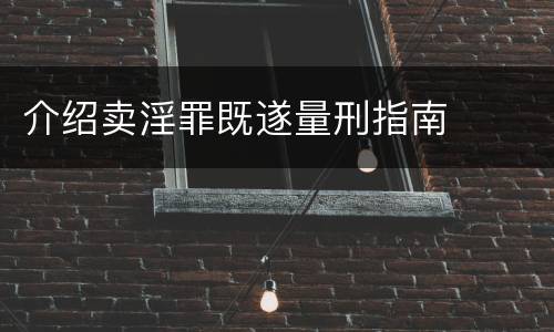 介绍卖淫罪既遂量刑指南