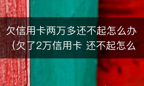 欠信用卡两万多还不起怎么办（欠了2万信用卡 还不起怎么办）