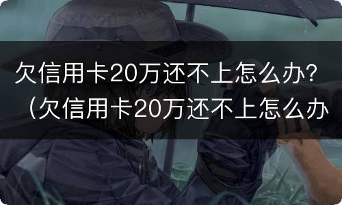 欠信用卡20万还不上怎么办？（欠信用卡20万还不上怎么办呀）