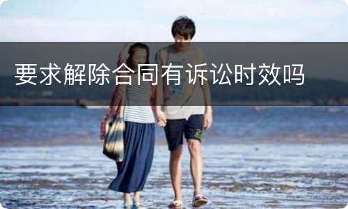 要求解除合同有诉讼时效吗