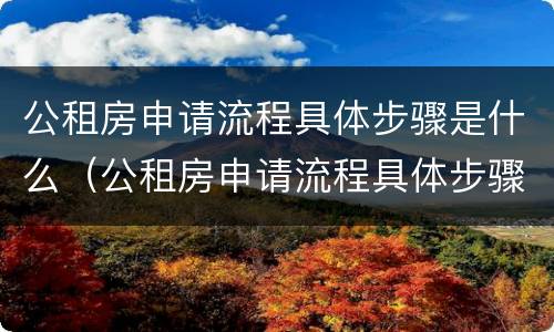 公租房申请流程具体步骤是什么（公租房申请流程具体步骤是什么样的）