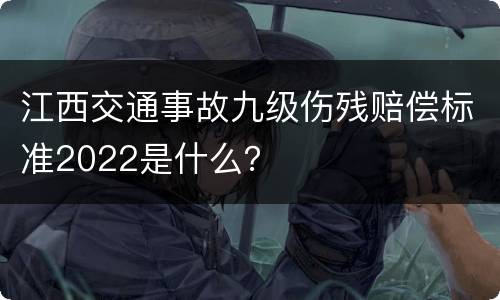 江西交通事故九级伤残赔偿标准2022是什么？