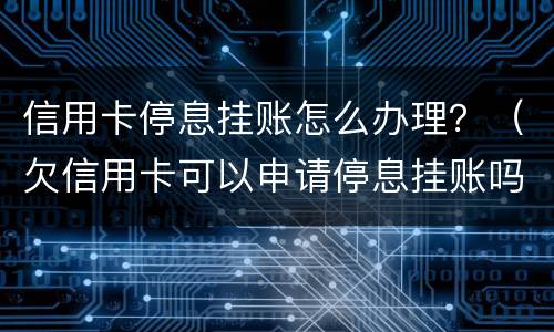 信用卡停息挂账怎么办理？（欠信用卡可以申请停息挂账吗）