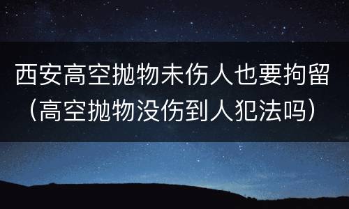 西安高空抛物未伤人也要拘留（高空抛物没伤到人犯法吗）