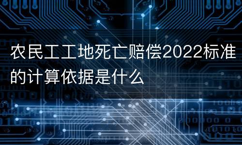 农民工工地死亡赔偿2022标准的计算依据是什么