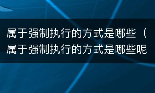 属于强制执行的方式是哪些（属于强制执行的方式是哪些呢）