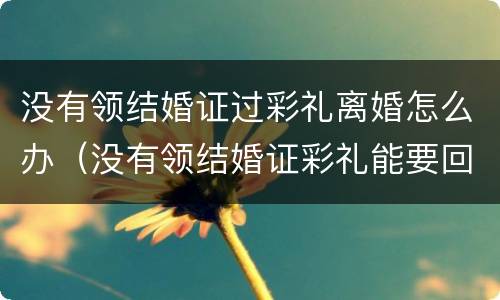 没有领结婚证过彩礼离婚怎么办（没有领结婚证彩礼能要回来吗）