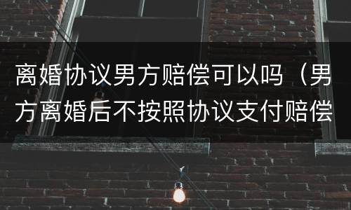 离婚协议男方赔偿可以吗（男方离婚后不按照协议支付赔偿款）