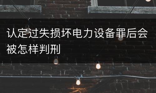 认定过失损坏电力设备罪后会被怎样判刑
