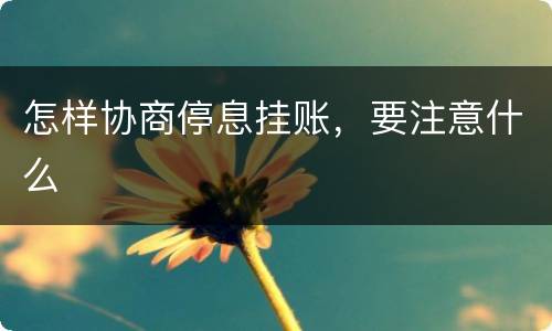 怎样协商停息挂账，要注意什么