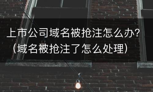 上市公司域名被抢注怎么办？（域名被抢注了怎么处理）