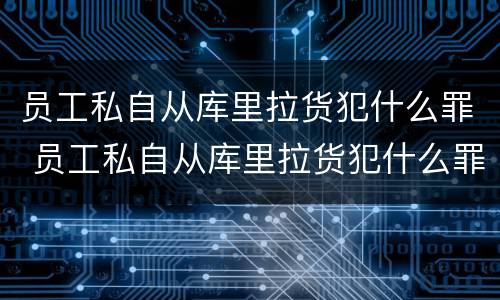 员工私自从库里拉货犯什么罪 员工私自从库里拉货犯什么罪行