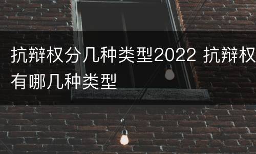抗辩权分几种类型2022 抗辩权有哪几种类型