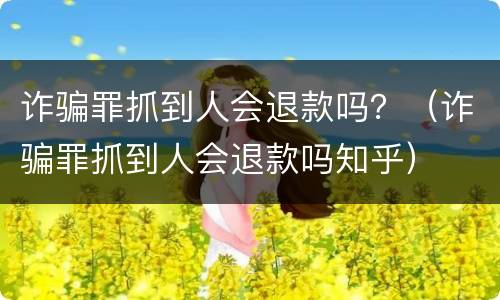 诈骗罪抓到人会退款吗？（诈骗罪抓到人会退款吗知乎）