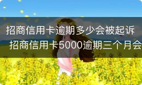 招商信用卡逾期多少会被起诉 招商信用卡5000逾期三个月会不会起诉