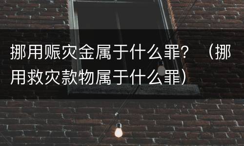 挪用赈灾金属于什么罪？（挪用救灾款物属于什么罪）