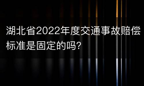 湖北省2022年度交通事故赔偿标准是固定的吗？