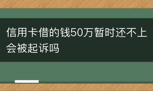 信用卡借的钱50万暂时还不上会被起诉吗