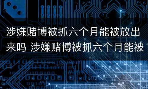 涉嫌赌博被抓六个月能被放出来吗 涉嫌赌博被抓六个月能被放出来吗会判刑吗
