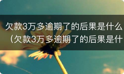 欠款3万多逾期了的后果是什么（欠款3万多逾期了的后果是什么样的）