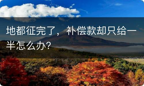 地都征完了，补偿款却只给一半怎么办？