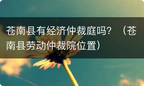 苍南县有经济仲裁庭吗？（苍南县劳动仲裁院位置）