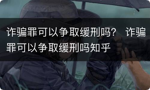 诈骗罪可以争取缓刑吗？ 诈骗罪可以争取缓刑吗知乎