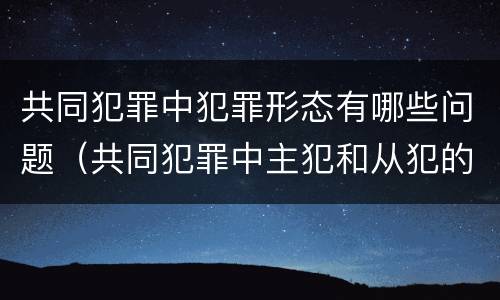 共同犯罪中犯罪形态有哪些问题（共同犯罪中主犯和从犯的犯罪形态）