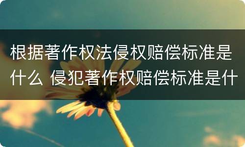 根据著作权法侵权赔偿标准是什么 侵犯著作权赔偿标准是什么