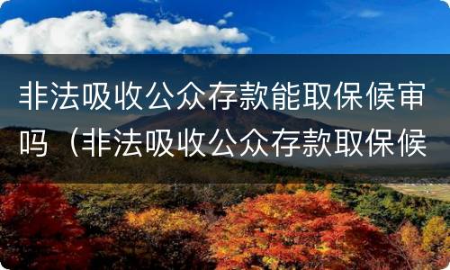 非法吸收公众存款能取保候审吗（非法吸收公众存款取保候审判缓刑几率大吗）