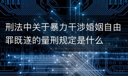 刑法中关于暴力干涉婚姻自由罪既遂的量刑规定是什么